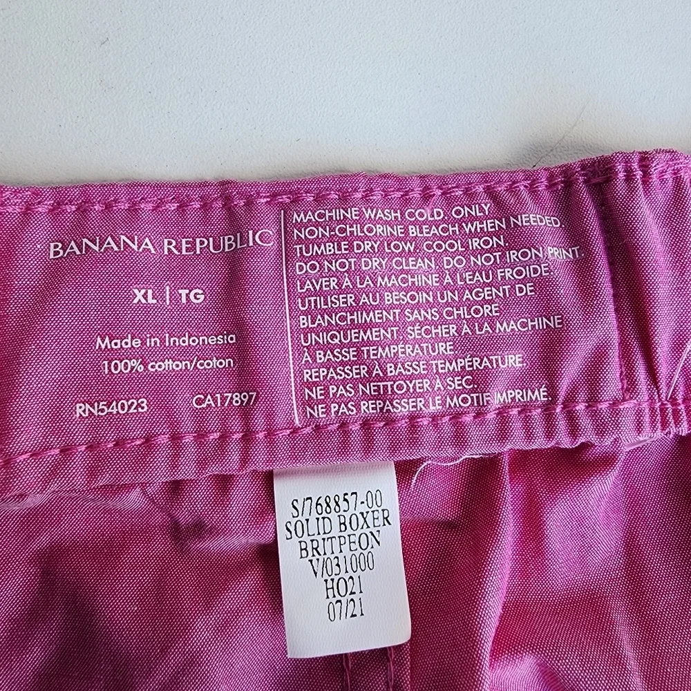 NWT Banana Republic Men's Pink Boxer 100% Cotton Shorts XL